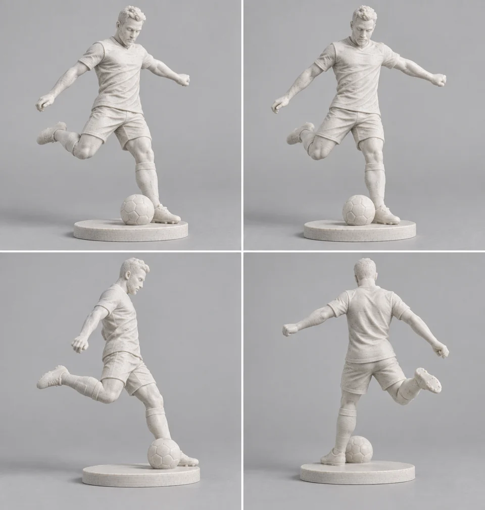 Footballer · PLA Marble · White marble
