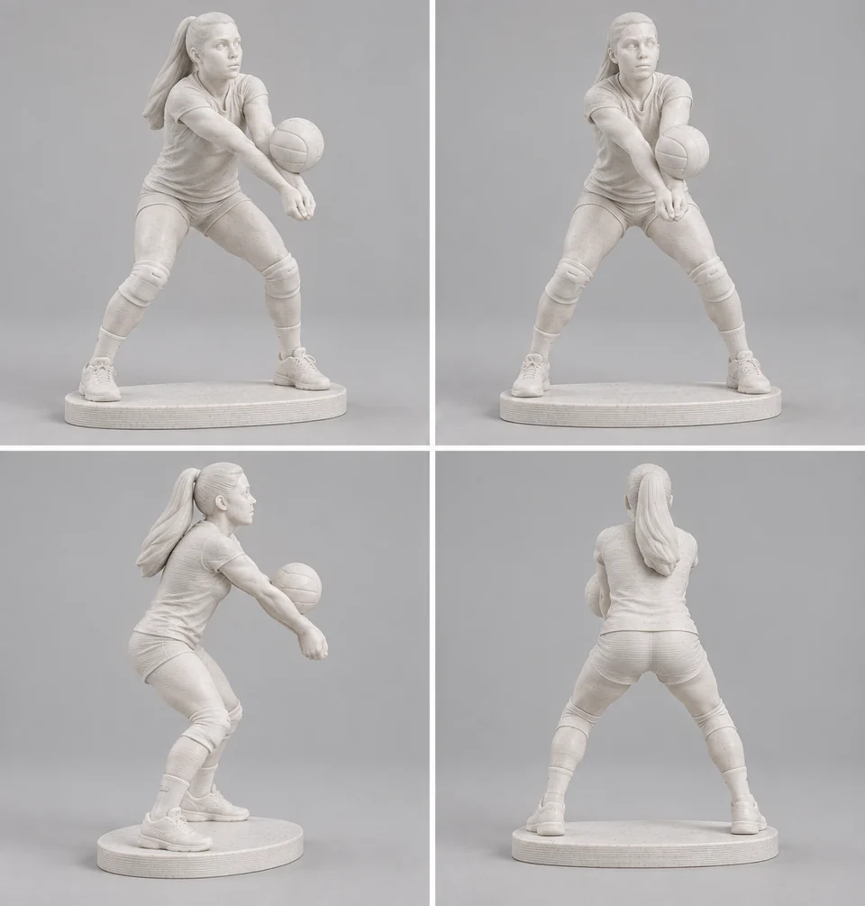 Volleyball player · PLA Marble · White marble