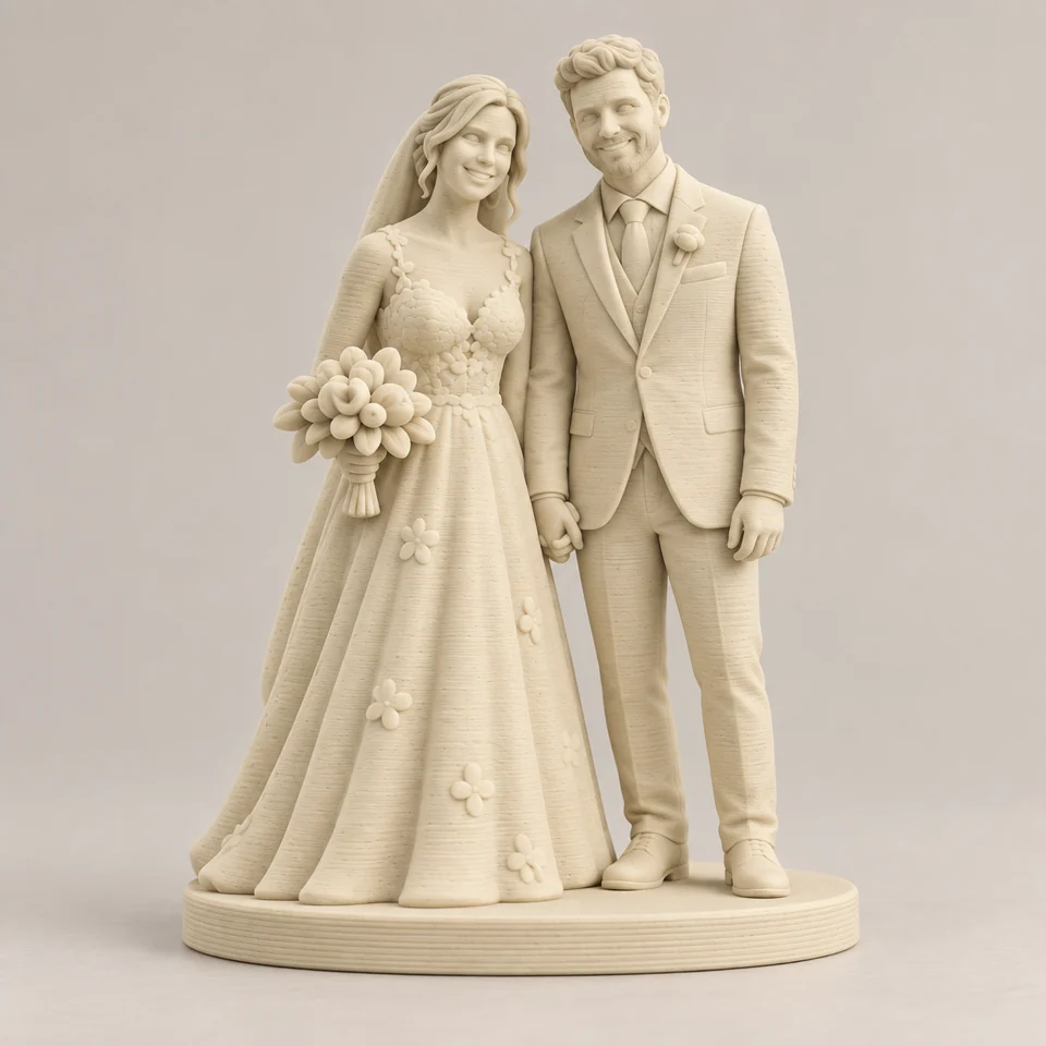 Wedding couple · PLA Wood · White oak